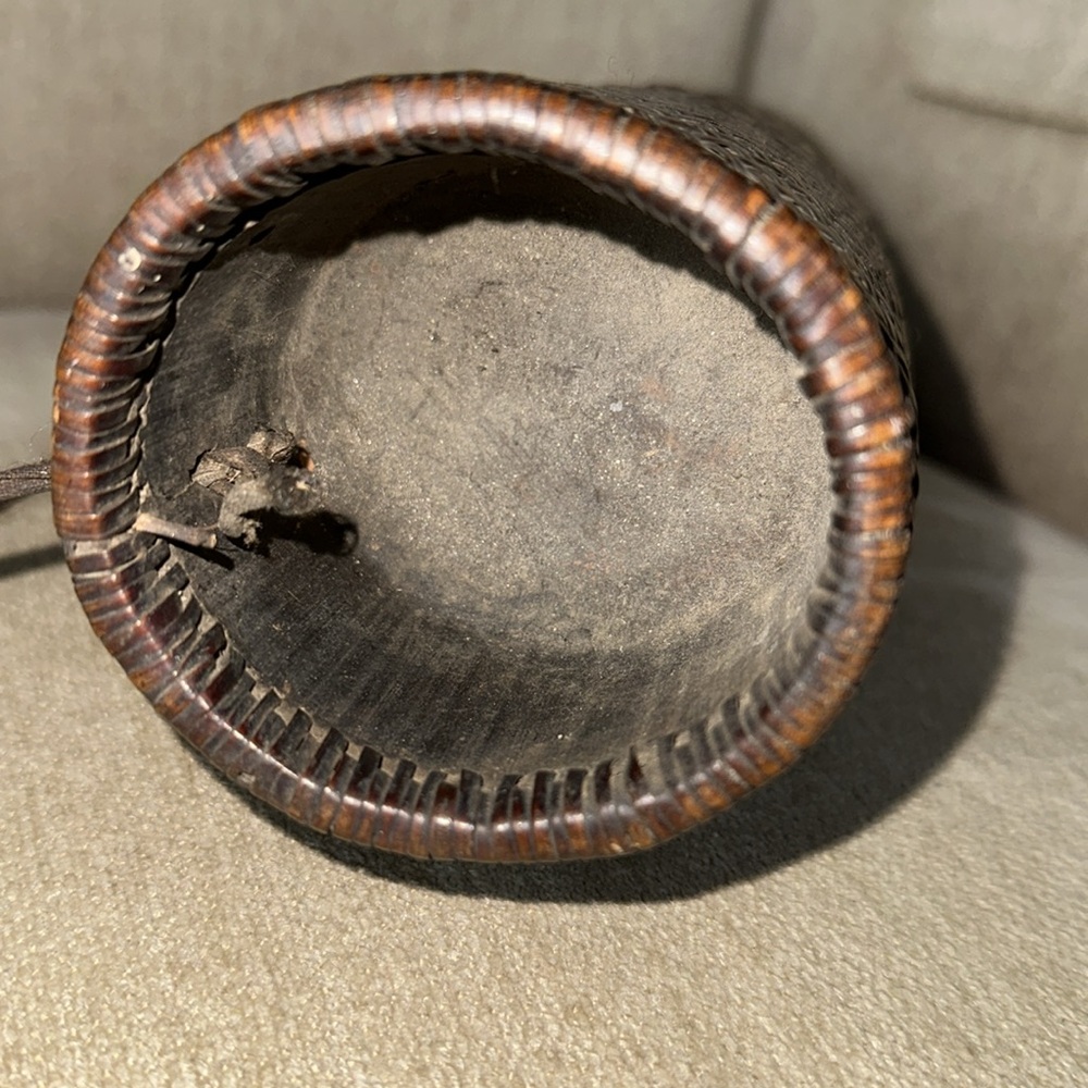 VINTAGE Palang from Bhutan - Woven Basketry Fiber Wine Vessel Carrier - Picture 3 of 8